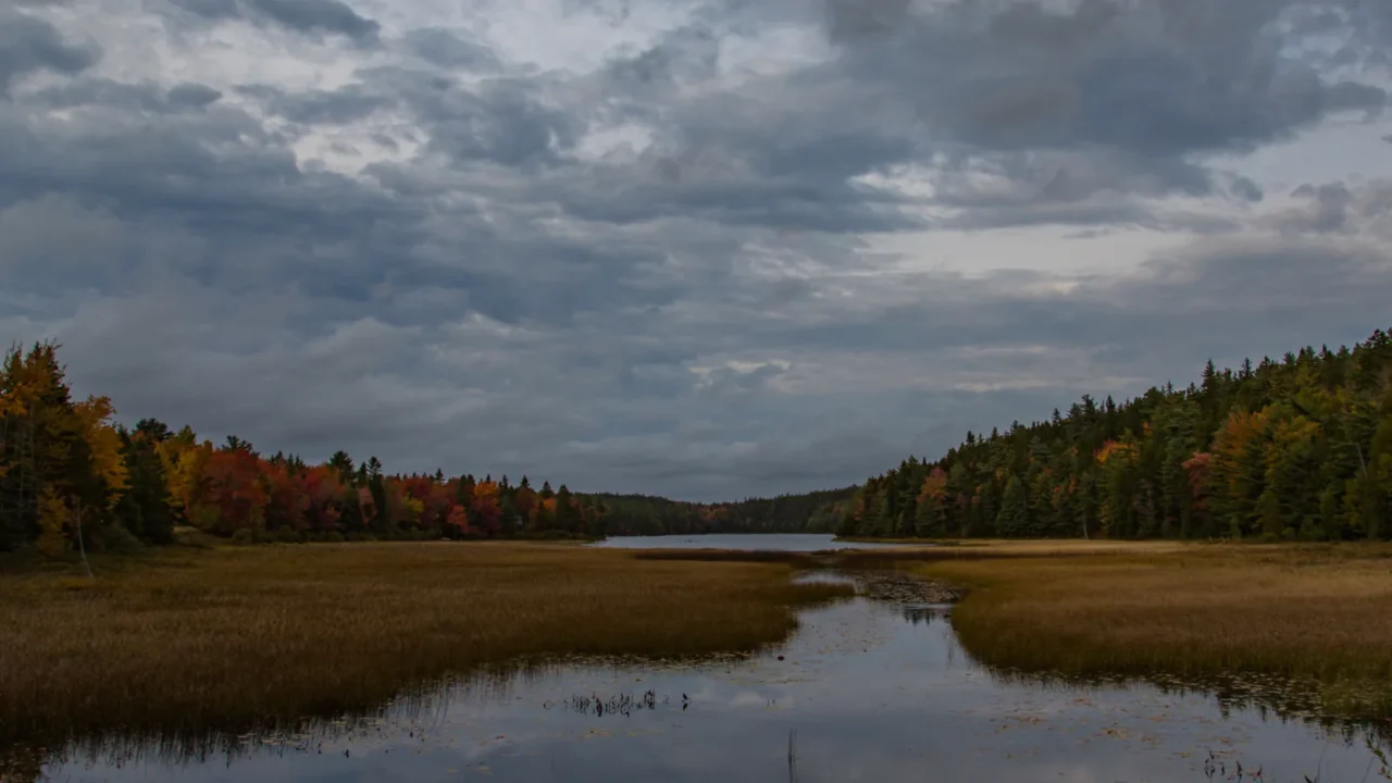 Autumn colors around Hodgdon Pond in Acadia National Park