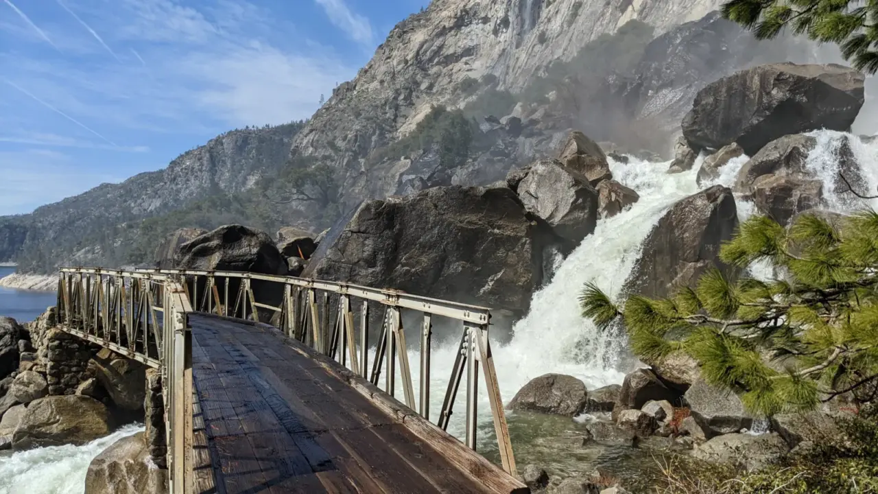 Wapama Falls Bridge along the Hetch Hetchy Trail in Yosemite National Park