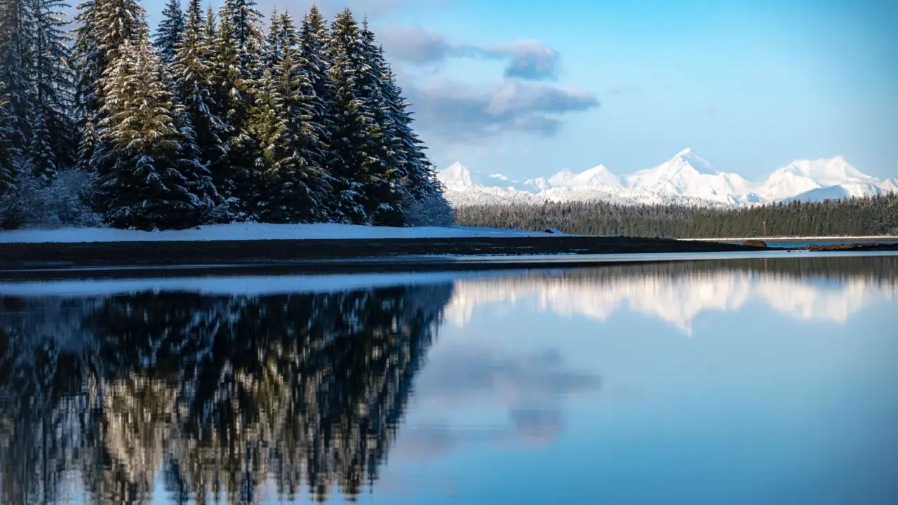 Fresh snow across Glacier Bay National Park