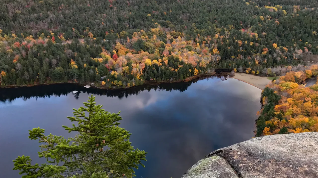 Echo Lake viewed from Beech Cliff Trail in Acadia National Park