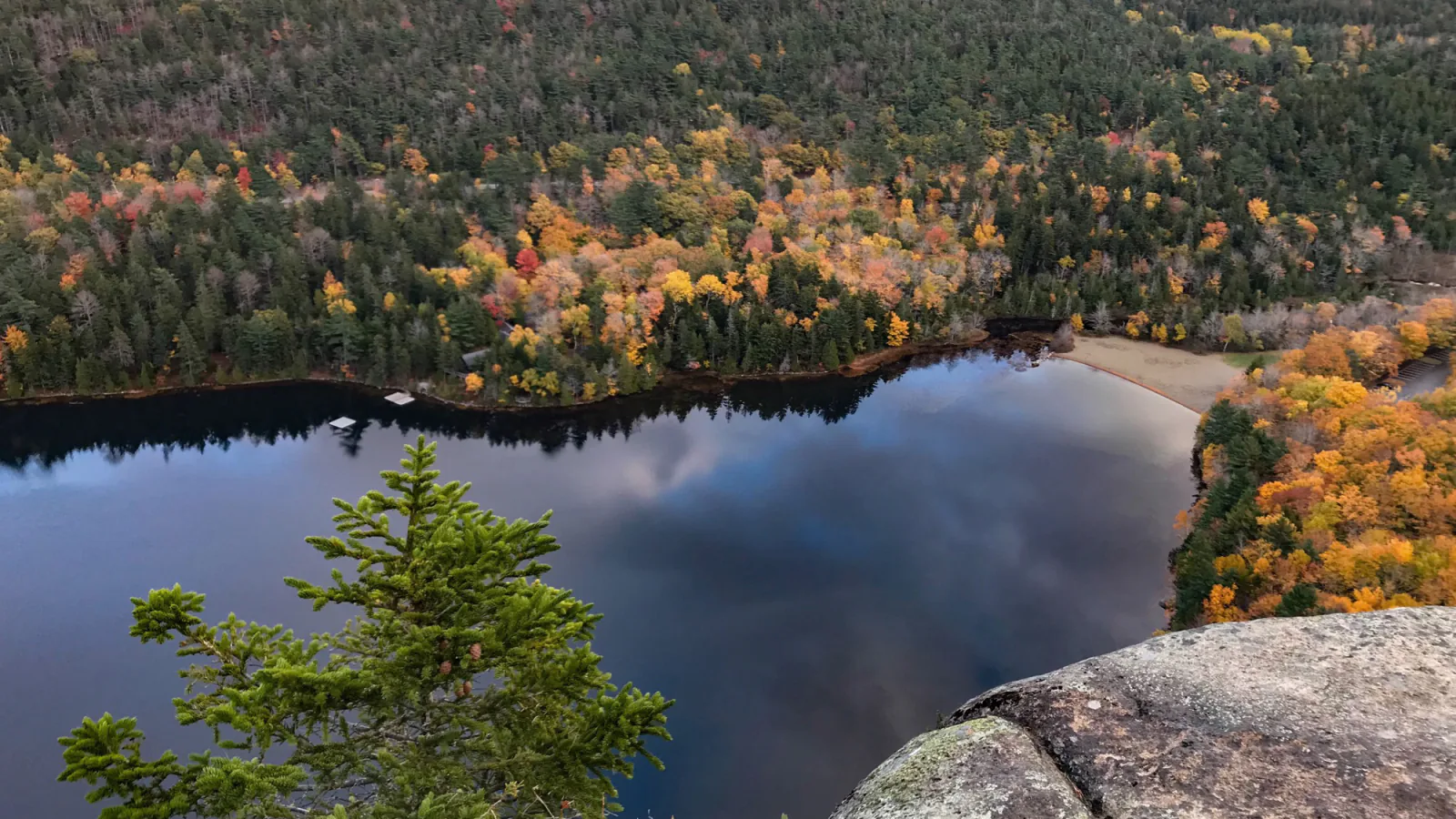 Echo Lake viewed from Beech Cliff Trail in Acadia National Park