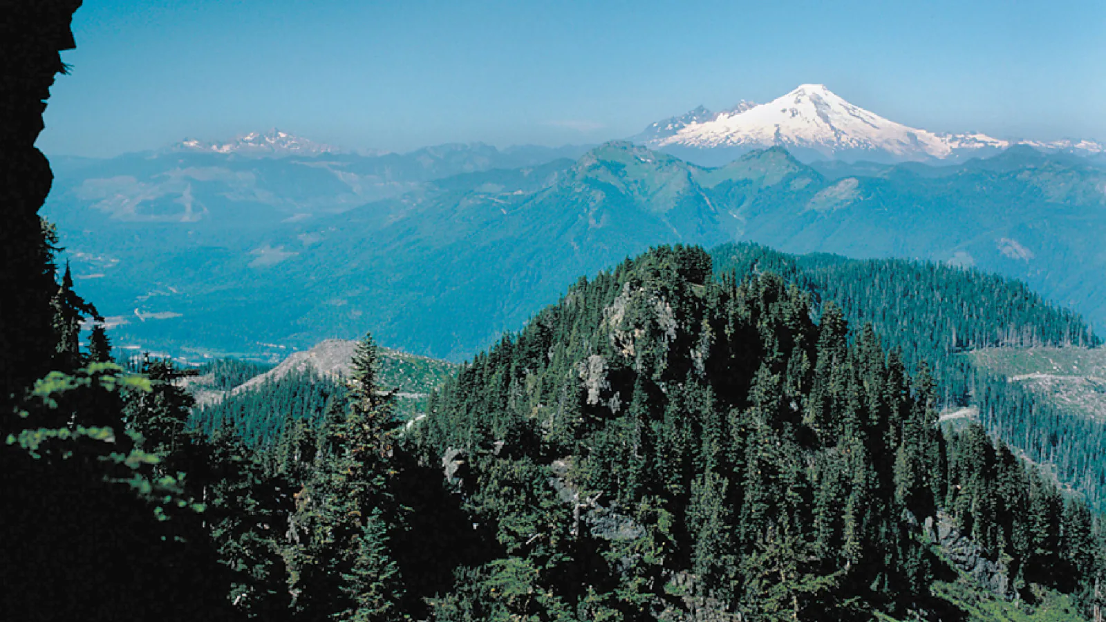 Snow-covered Mount Baker viewed from North Cascades National Park