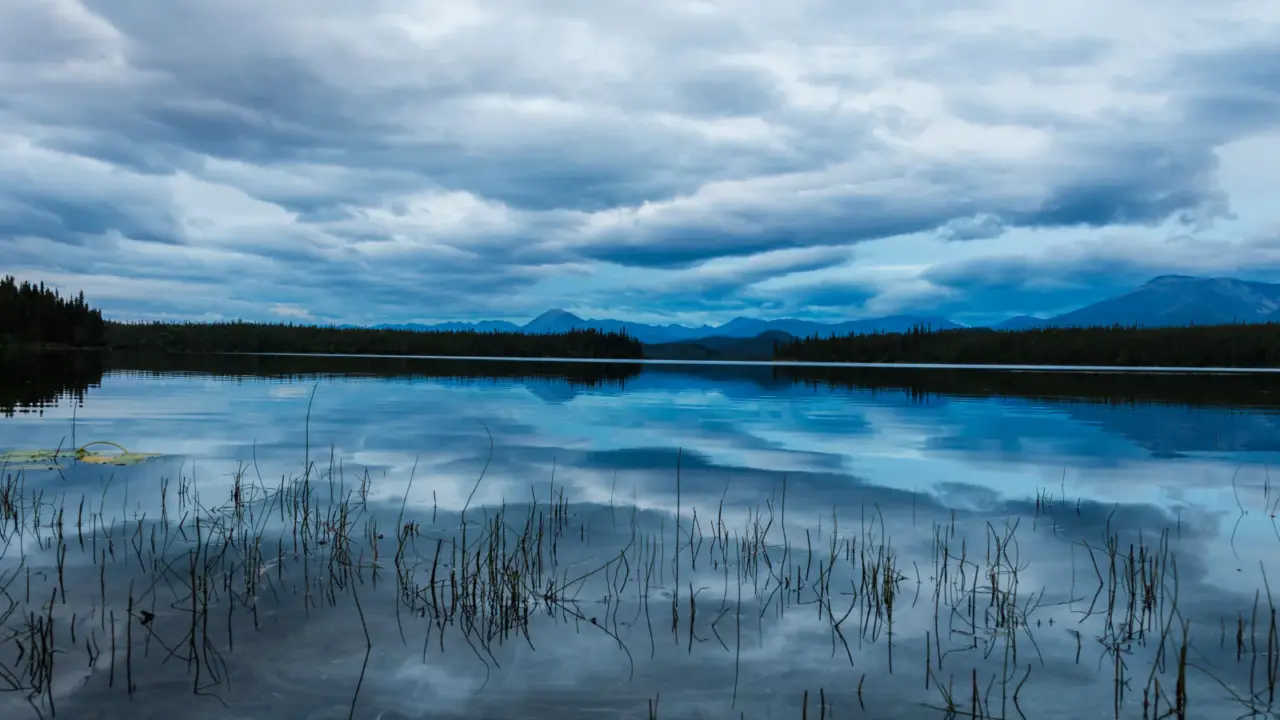 Silver Lake at dusk in Wrangell–St. Elias National Park