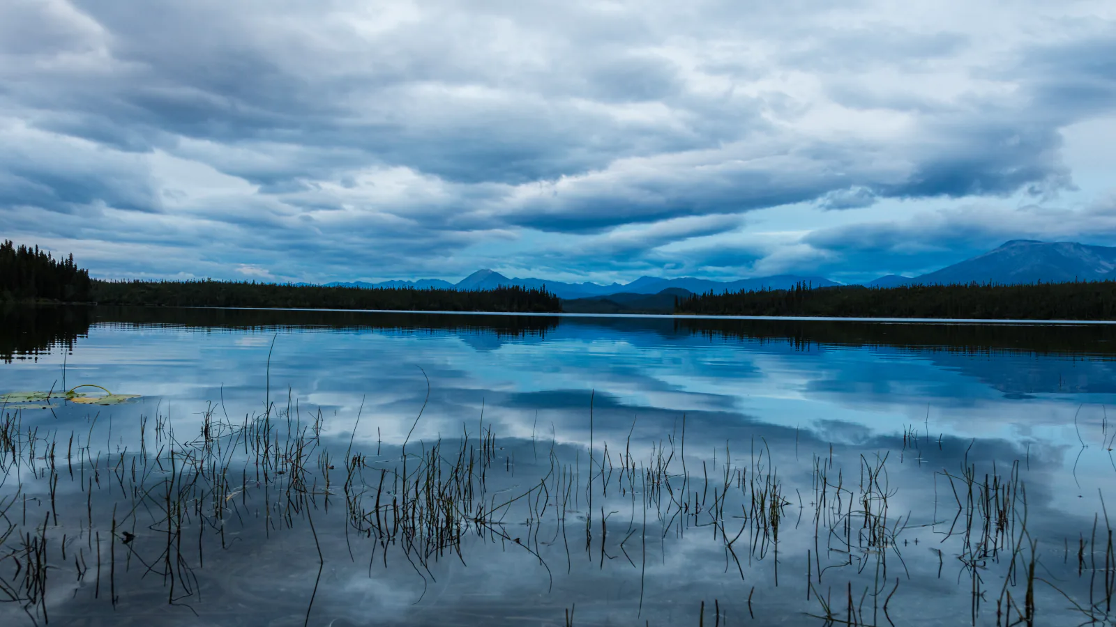 Silver Lake at dusk in Wrangell–St. Elias National Park