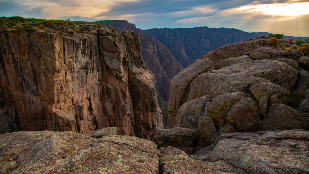 Black Canyon at sunset in Black Canyon of the Gunnison National Park