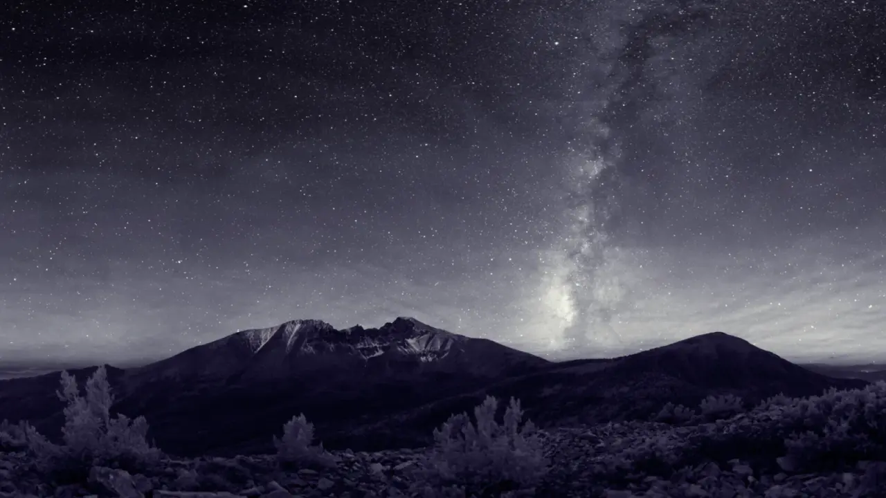 Milky Way above snow-capped Wheeler Peak in Great Basin National Park