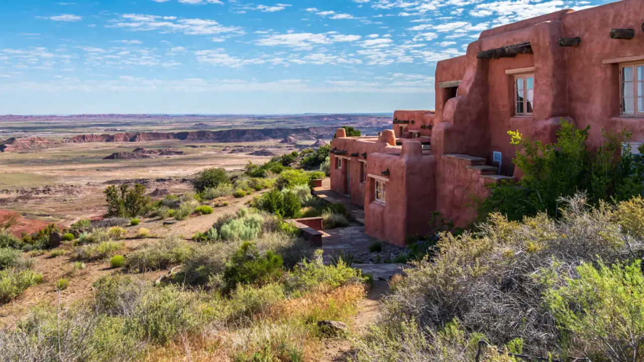 Colorful desert formations in Petrified Forest National Park